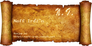 Neff Irén névjegykártya