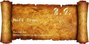 Neff Irén névjegykártya